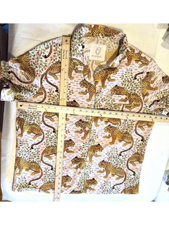 printfresh Other - Printfresh Cotton Pajama Top with Leopard & Floral Motif in Pink, Yellow, Green